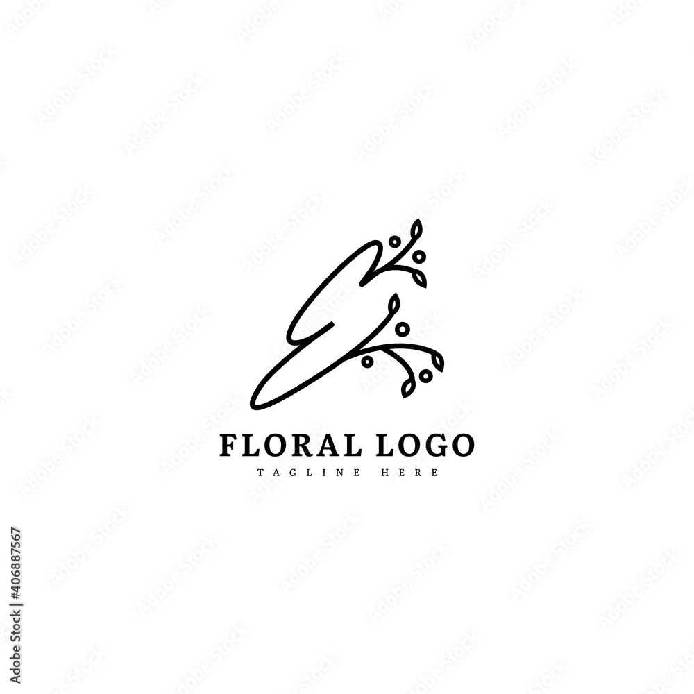 Fototapeta premium Initial E minimalis monogram logo with flourish ornament. Typography for company and business logo.