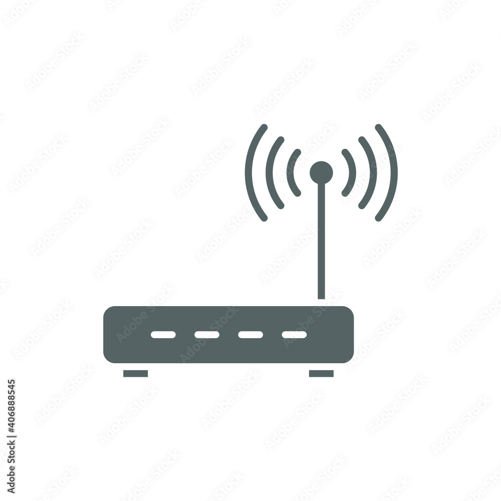 Simple router icon. Solid style for web template and app. Broadband, modem, woreless, vector illustration design on white background. EPS 10 Simple router icon. Solid style for web template and app. Broadband, modem, woreless, vector illustration design on white background. EPS 10
