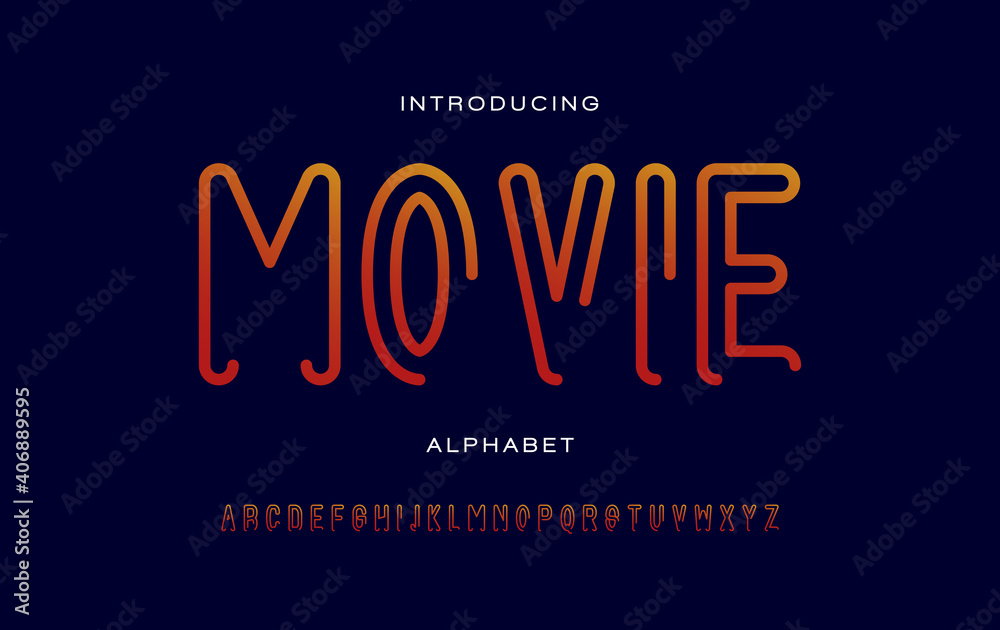 Fototapeta premium Line alphabet fonts. Typography for a design, poster, banner, etc. Vector element or template A to Z
