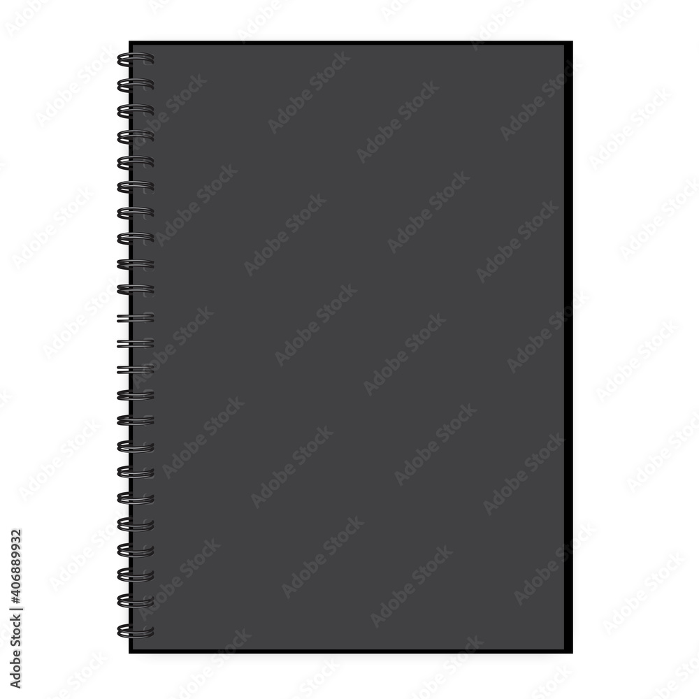 Realistic black notepad for cover design. Black notepad. Business card. Stock image. EPS 10. Realistic black notepad for cover design. Black notepad. Business card. Stock image. EPS 10.