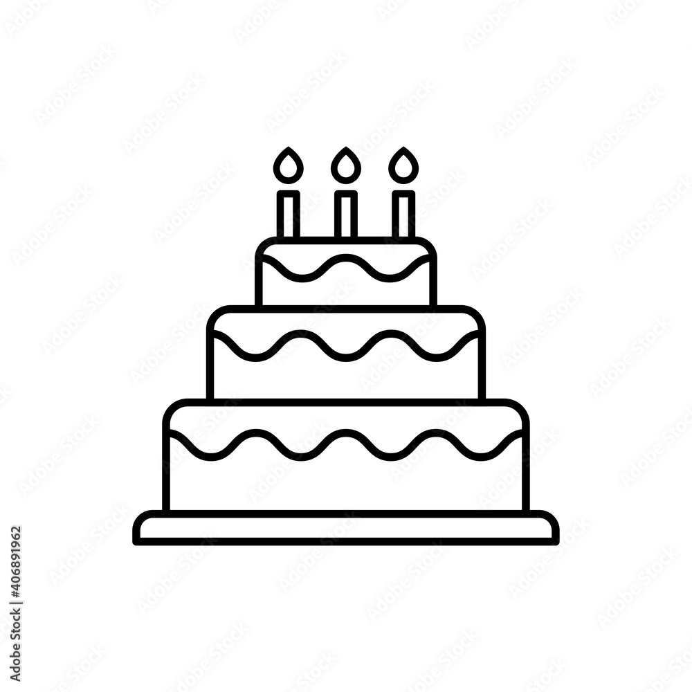 Birthday Cake Icon Vector Illustration. birthday cake icon in trendy flat design. Birthday Cake Icon Vector Illustration. birthday cake icon in trendy flat design.