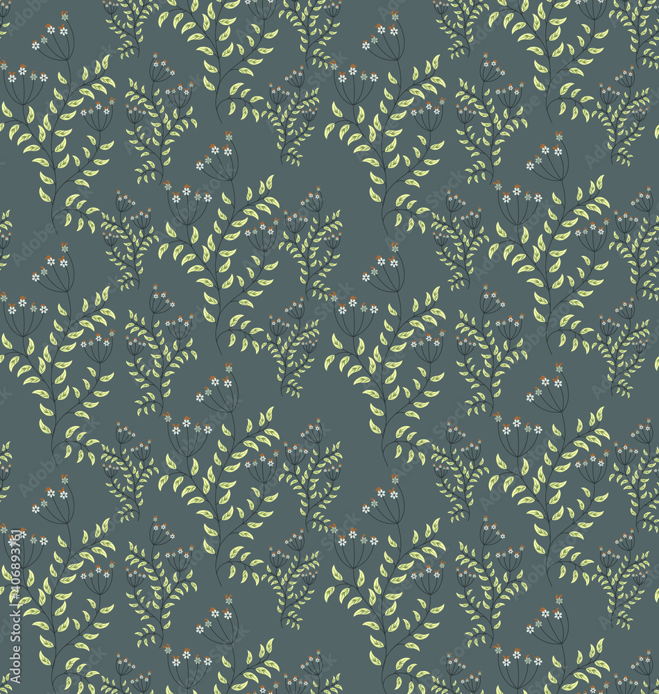 Obraz premium seamless small vector flower design pattern on background