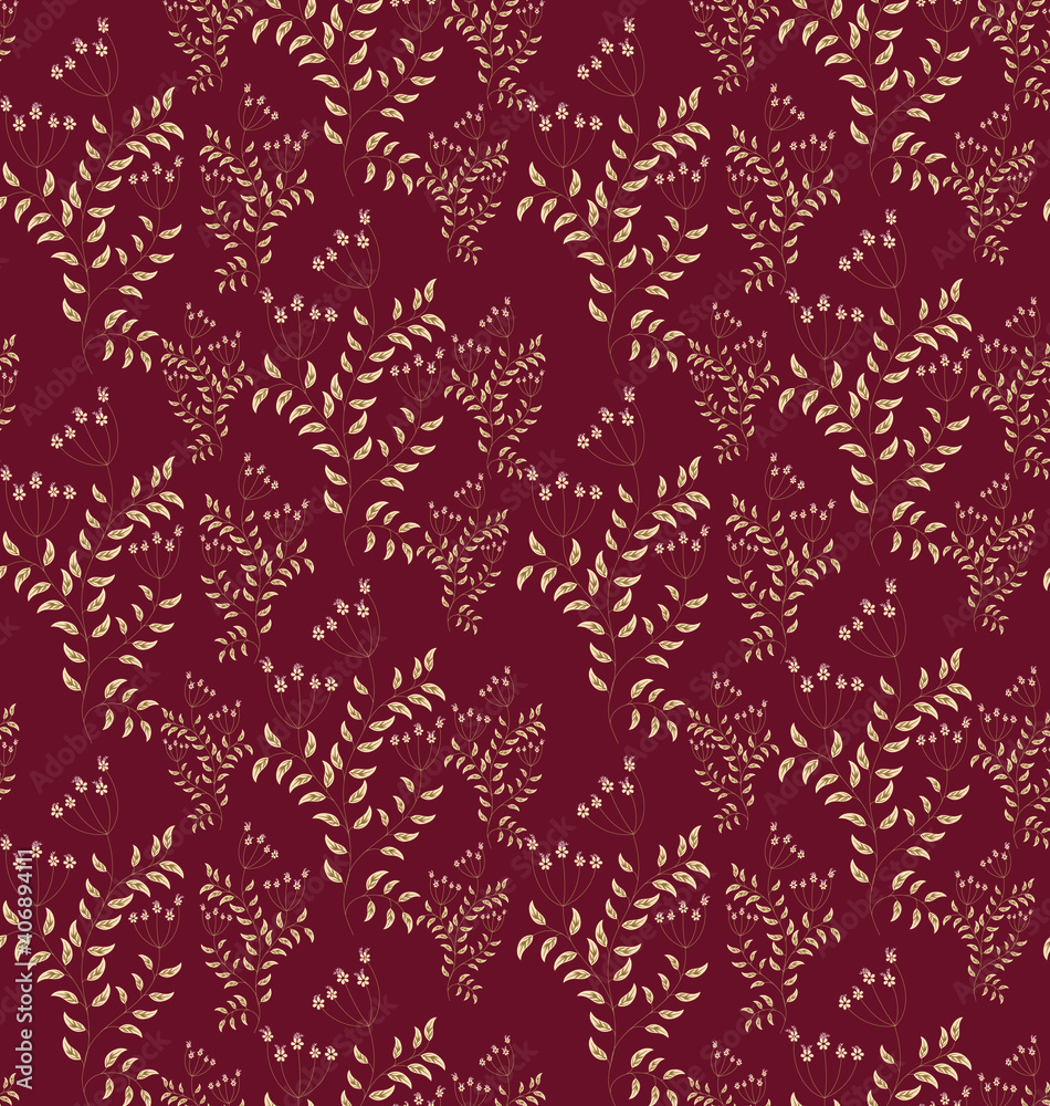 Fototapeta premium seamless small vector flower design pattern on background