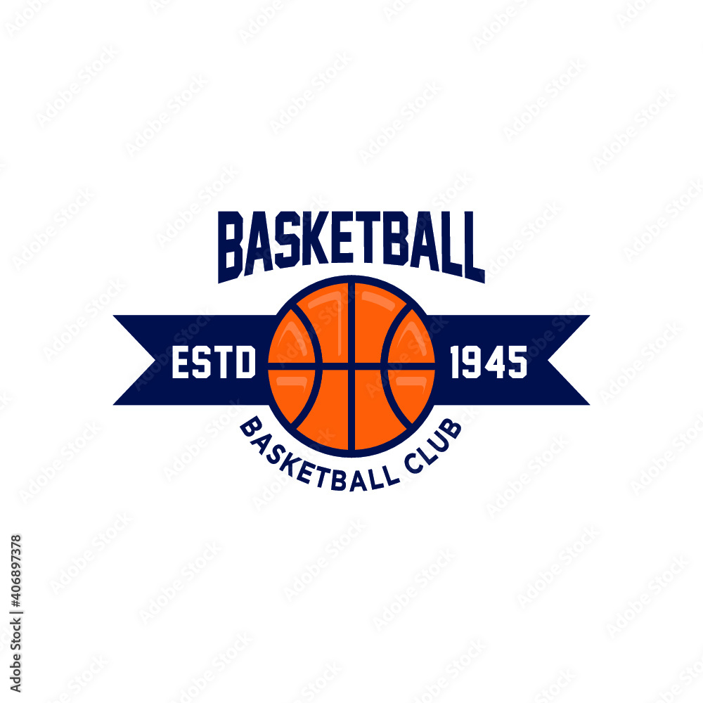Illustration of modern basketball league logo 