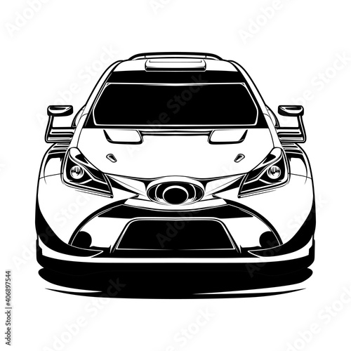 Black And White Car Illustration