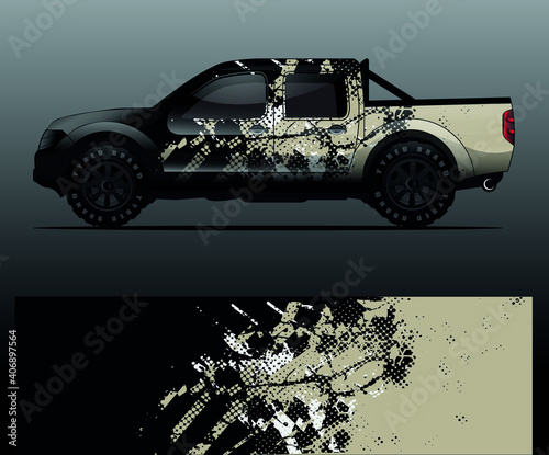 Truck decal graphic wrap vector, abstract background