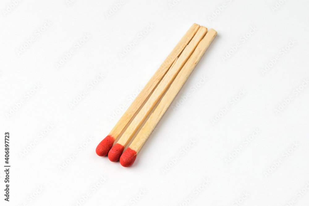 Matchstick on a white background
