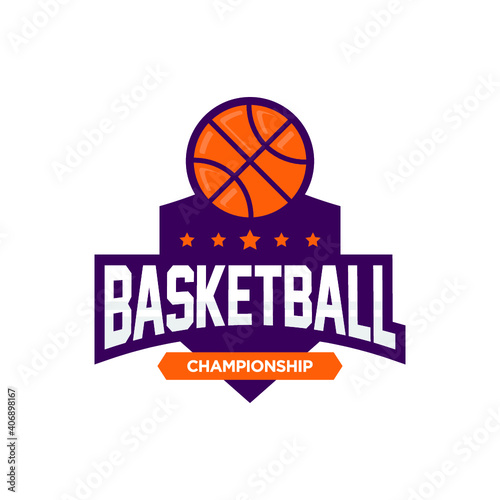 Illustration of modern basketball league logo  © hilda
