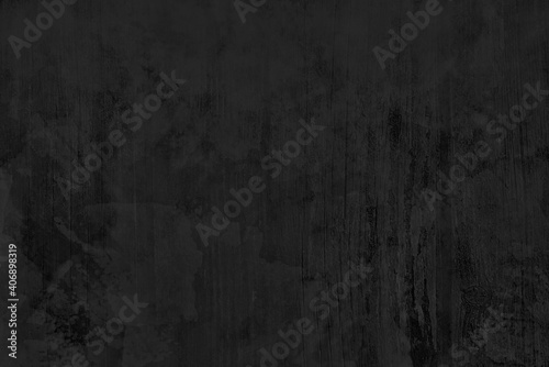 Grunge texture on black background, old vintage wood wall with painted black boards and grainy antique textured design © Attitude1