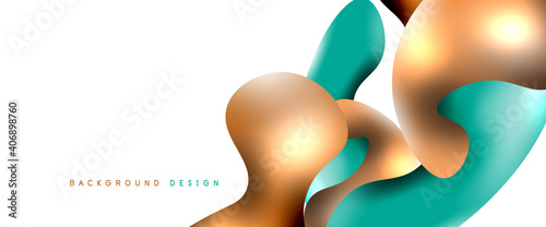 Bubbles abstract background. Liquid splashes on white vector template