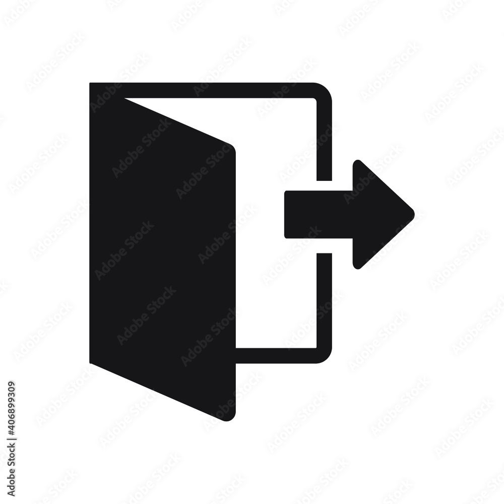 Door exit with arrow to the right. Eps10 vector illustration. Door exit with arrow to the right. Eps10 vector illustration.