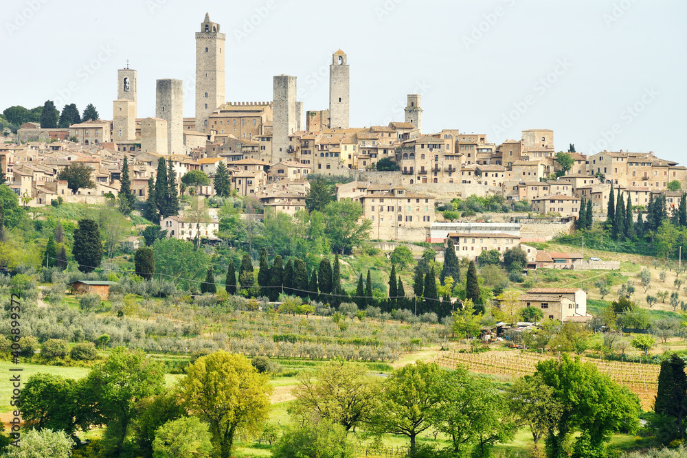 View of the medieval town of San Gimignano