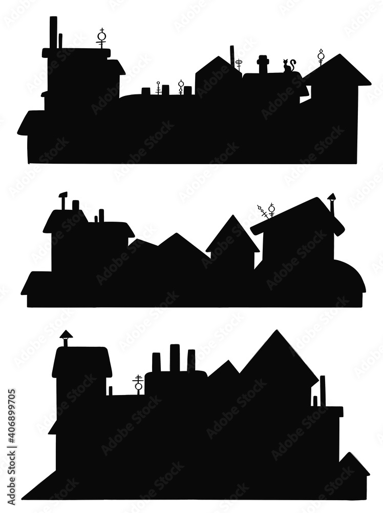 Fototapeta premium City silhouette. Background, town. symbol. icon. illustration