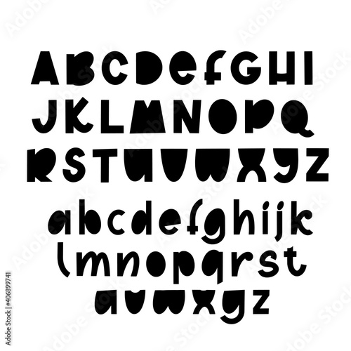 Hand drawn latin alphabet in scandinavian style. For typography poster, label, brochure, flyer, page, banner design.