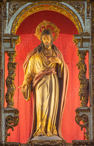 MALAGA, SPAIN - MAY 31, 2015: The baroque carved polychrome statue of Jesus in Cathedral by maestro de Becerril form 16. cent.