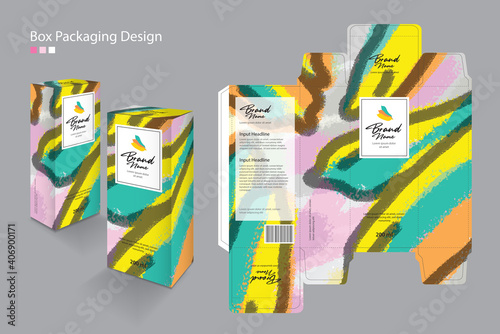 Packaging Box, Packaging design Template for cosmetic, Supplement, spa, Beauty, food, Hair, Skin, lotion, medicine, cream. 3d box mock up, product design creative idea,  Banana Background vector 