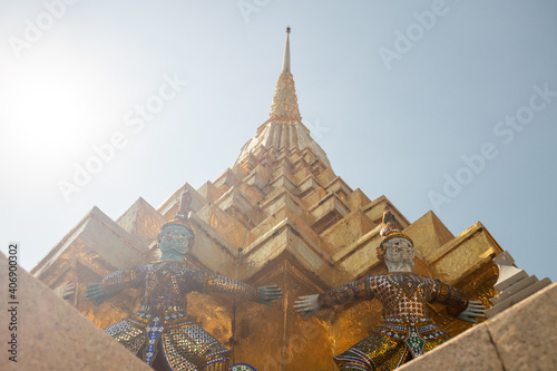 thai temple sunglight roof  photo