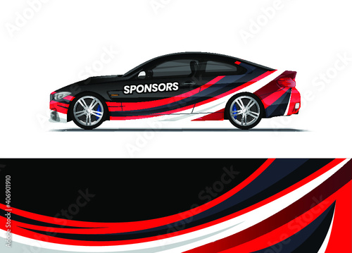 Car decal wrap design vector. Abstract background for vehicle vinyl wrap. Background abstract stripe racing sport graphic designs kit for race car  rally  vehicle  livery and adventure