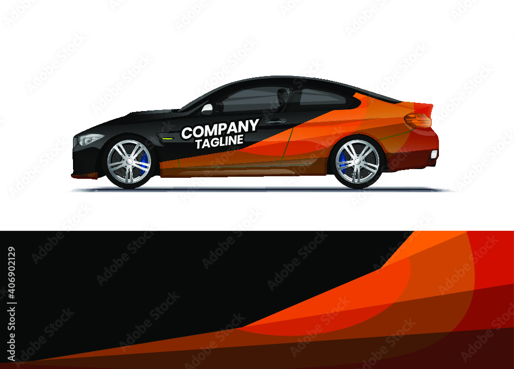 Car decal wrap design vector. Abstract background for vehicle vinyl wrap. Background abstract stripe racing sport graphic designs kit for race car, rally, vehicle, livery and adventure