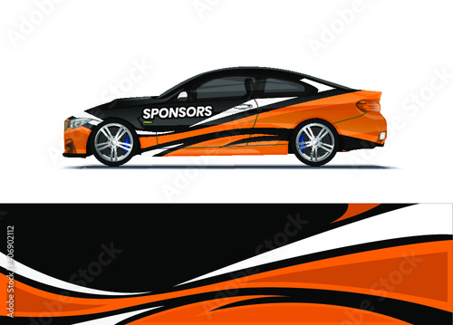 Car decal wrap design vector. Abstract background for vehicle vinyl wrap. Background abstract stripe racing sport graphic designs kit for race car, rally, vehicle, livery and adventure