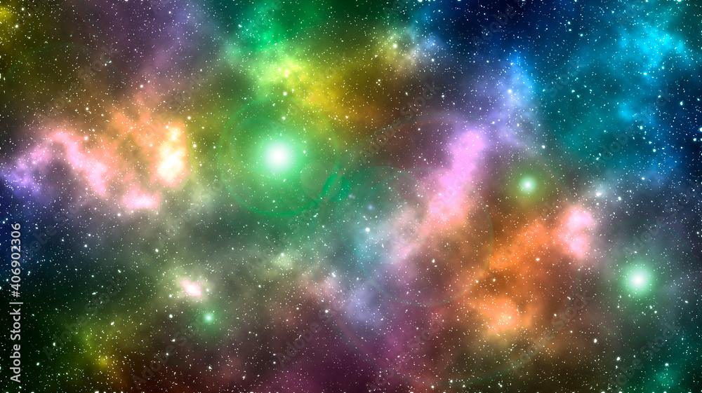 Naklejka premium Stars and colorful gas in the space