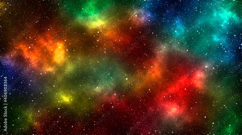 Naklejka premium Colorful galaxy illustrtion concept background