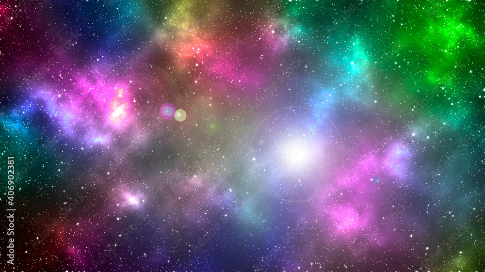 Fantasy colorful space background with stars