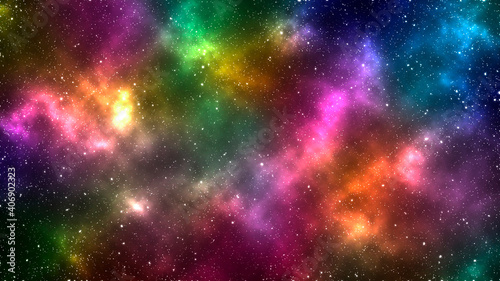 Colorful space background with stars