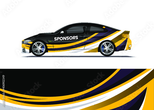 Car decal wrap design vector. Abstract background for vehicle vinyl wrap. Background abstract stripe racing sport graphic designs kit for race car, rally, vehicle, livery and adventure