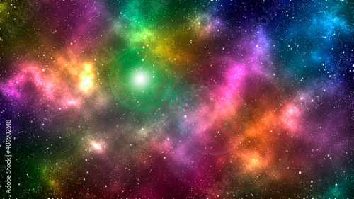 Colorful constellation in deep space illustration