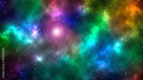 Colorful galaxy background. Stars on the space
