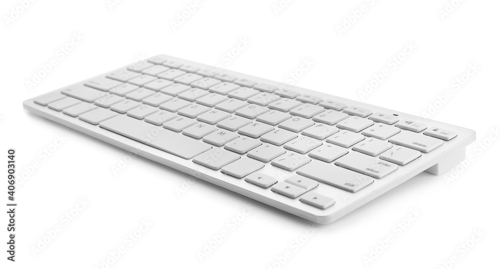 Modern computer keyboard on light background Modern computer keyboard on light background