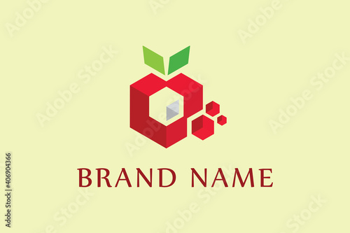 Hexagonal creative modern Fruit logo