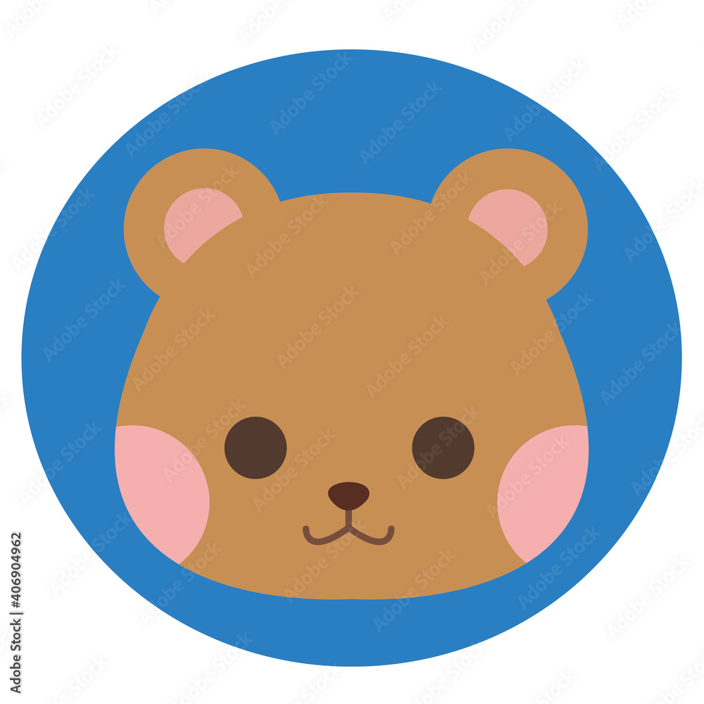 Obraz premium かわいい 動物 アイコン くま 