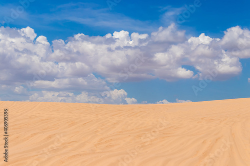 Beautiful view of desert and blue sky.