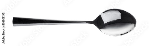 Plastic black spoon isolated on a white background