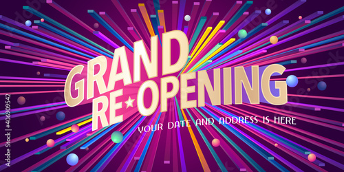 Grand opening or re-opening vector illustration, background