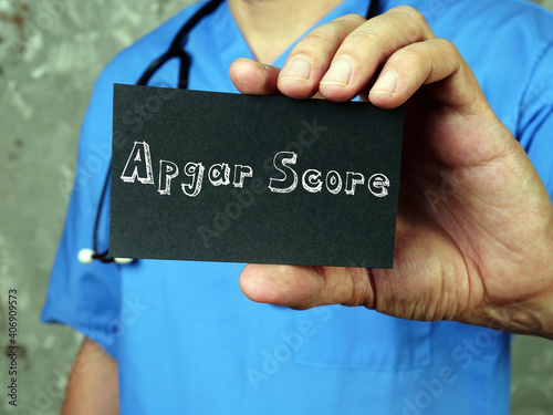 Medical concept meaning Apgar Score with sign on the piece of paper. photo