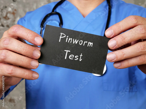 Health care concept meaning Pinworm Test with phrase on the piece of paper. photo