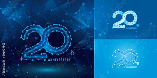 Set of 20th Anniversary logotype design, Twenty years Celebrating Anniversary Logo