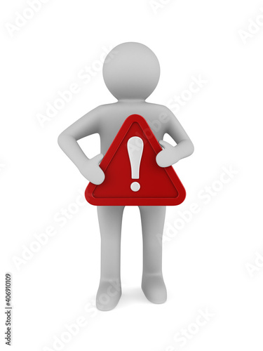 man with red triangle and e...