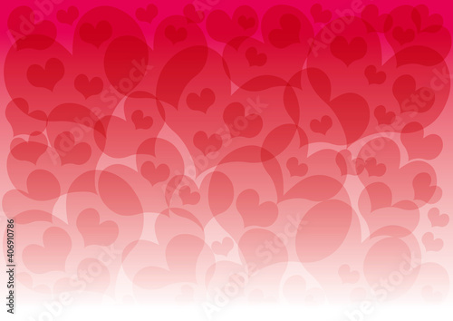 背景4　ハートぎっしり　赤白ピンク　グラデーション
