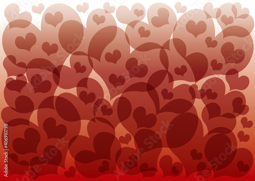 背景6　ハートぎっしり　茶白　チョコ色　グラデーション
