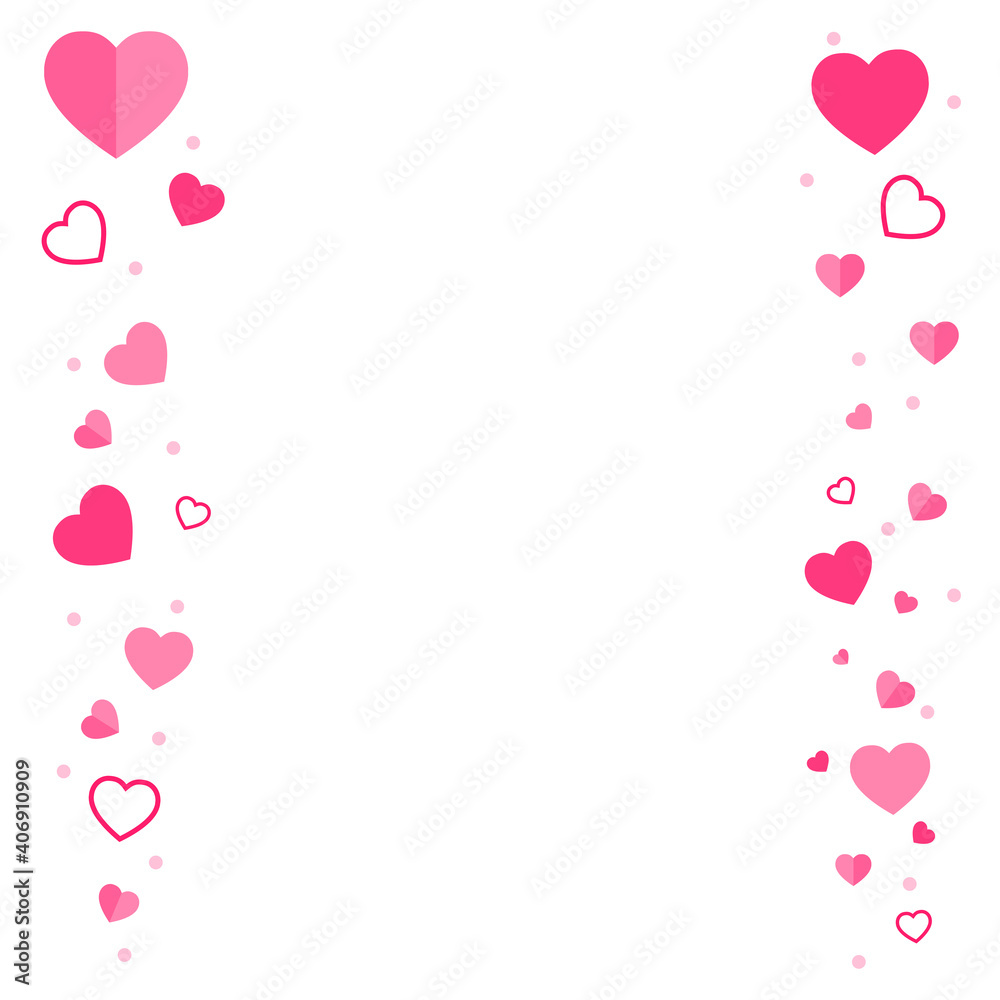 Background for day of love, valentine's day, birthday party, wedding anniversary party, paper gift box and red pink hearts decorated beautifully vector cartoon illustration.
