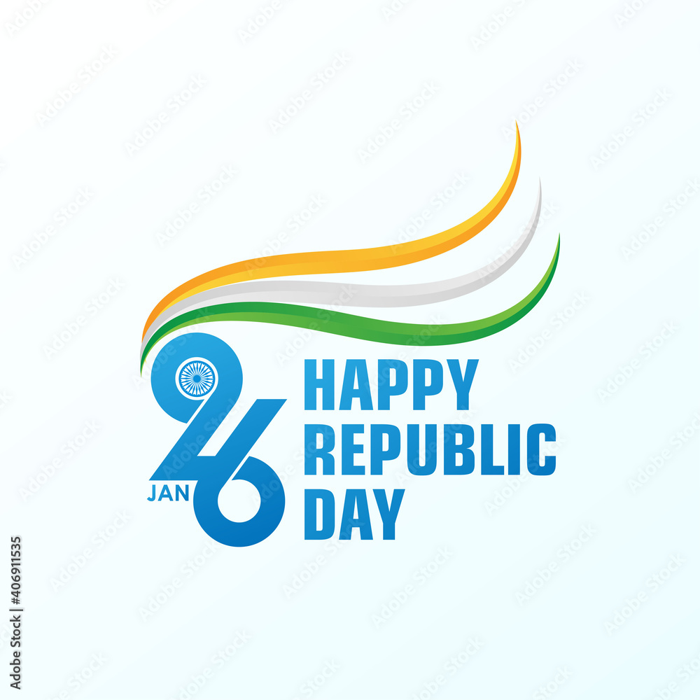 Obraz premium Happy Republic Day background. 26 January logo symbol vector illustration