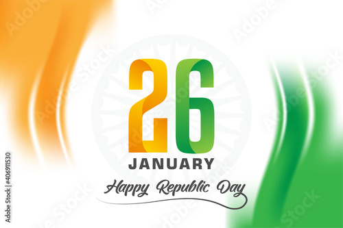 Happy Indian Republic Day background with abstract design elements and 26 January text logo symbol. vector illustration