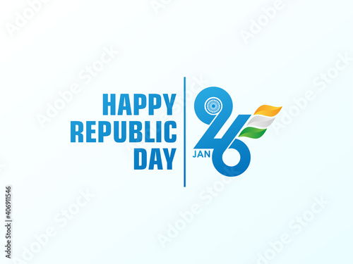 Happy Republic Day background. 26 January logo symbol. vector illustration