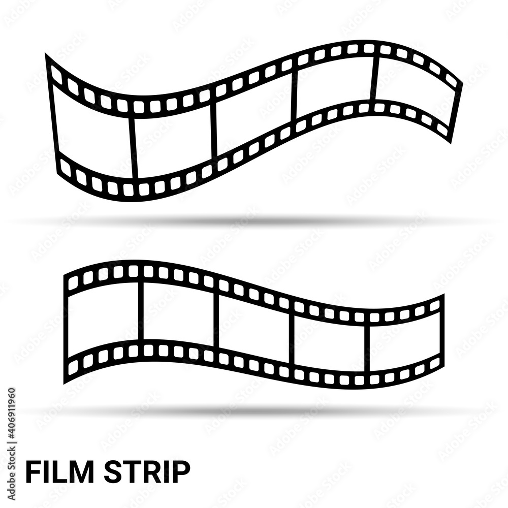 A strip of film. A strip of film is isolated on a light background. Vector illustration.