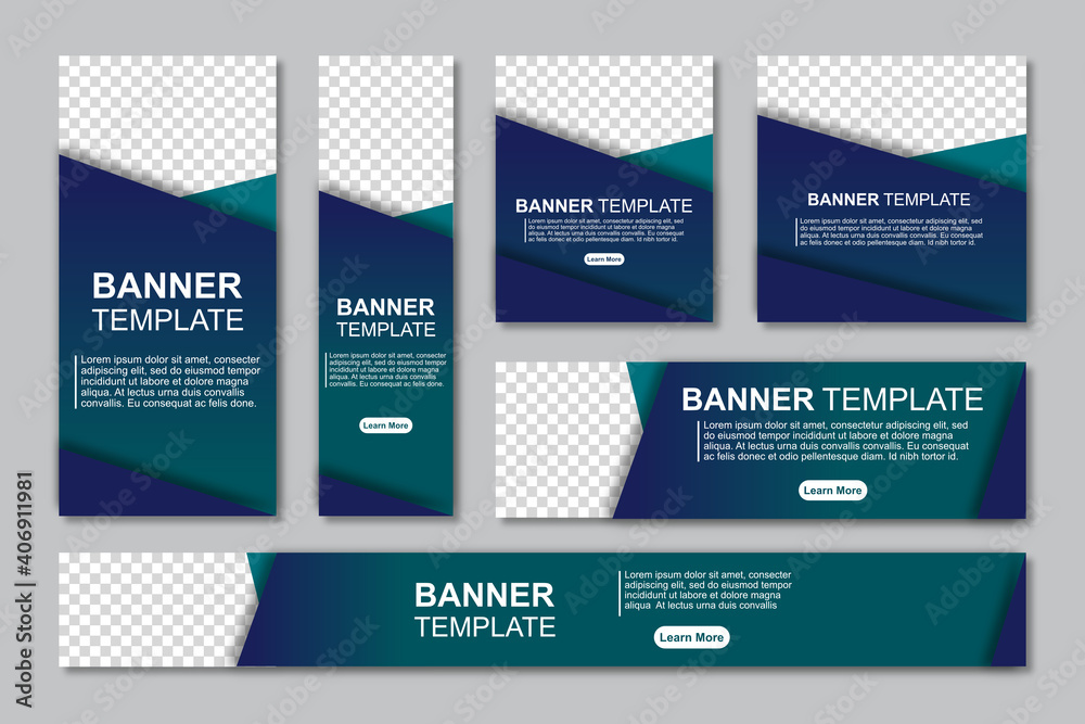 Set of modern web banners template design with a place for photos. Modern and minimalist concept user for web page, banner, background. Vector illustration Set of modern web banners template design with a place for photos. Modern and minimalist concept user for web page, banner, background. Vector illustration