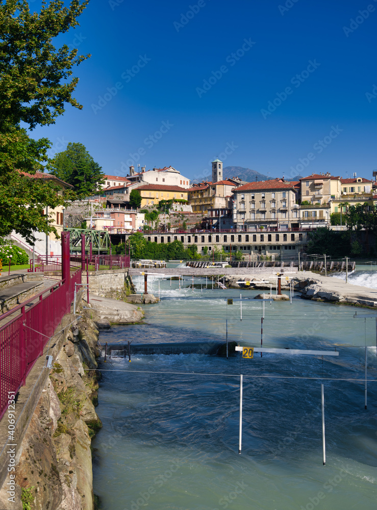 Dora Baltea river passes through the city of Ivrea, Turin, Piedmont, Italy Dora Baltea river passes through the city of Ivrea, Turin, Piedmont, Italy